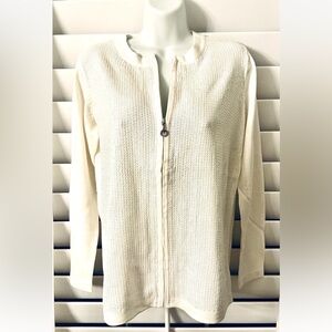 🐤QUACKER FACTORY🐤 FULL JEWEL ZIP SEQUIN “GLAMOUR & SHINE” CARDIGAN SWEATER